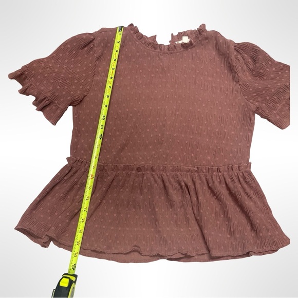 Blu Pepper By Anthropologie Pink Textured Blouse Boho Size Small - Picture 4 of 4